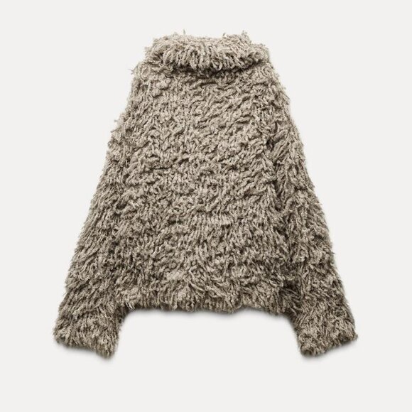 NWT ZARA FAUX FUR KNIT JACKET S, M, L - Picture 2 of 8